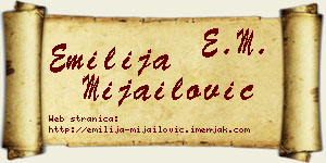 Emilija Mijailović vizit kartica